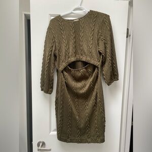 Carry Maternity Mini Knit Maternity and Nursing Dress in Olive